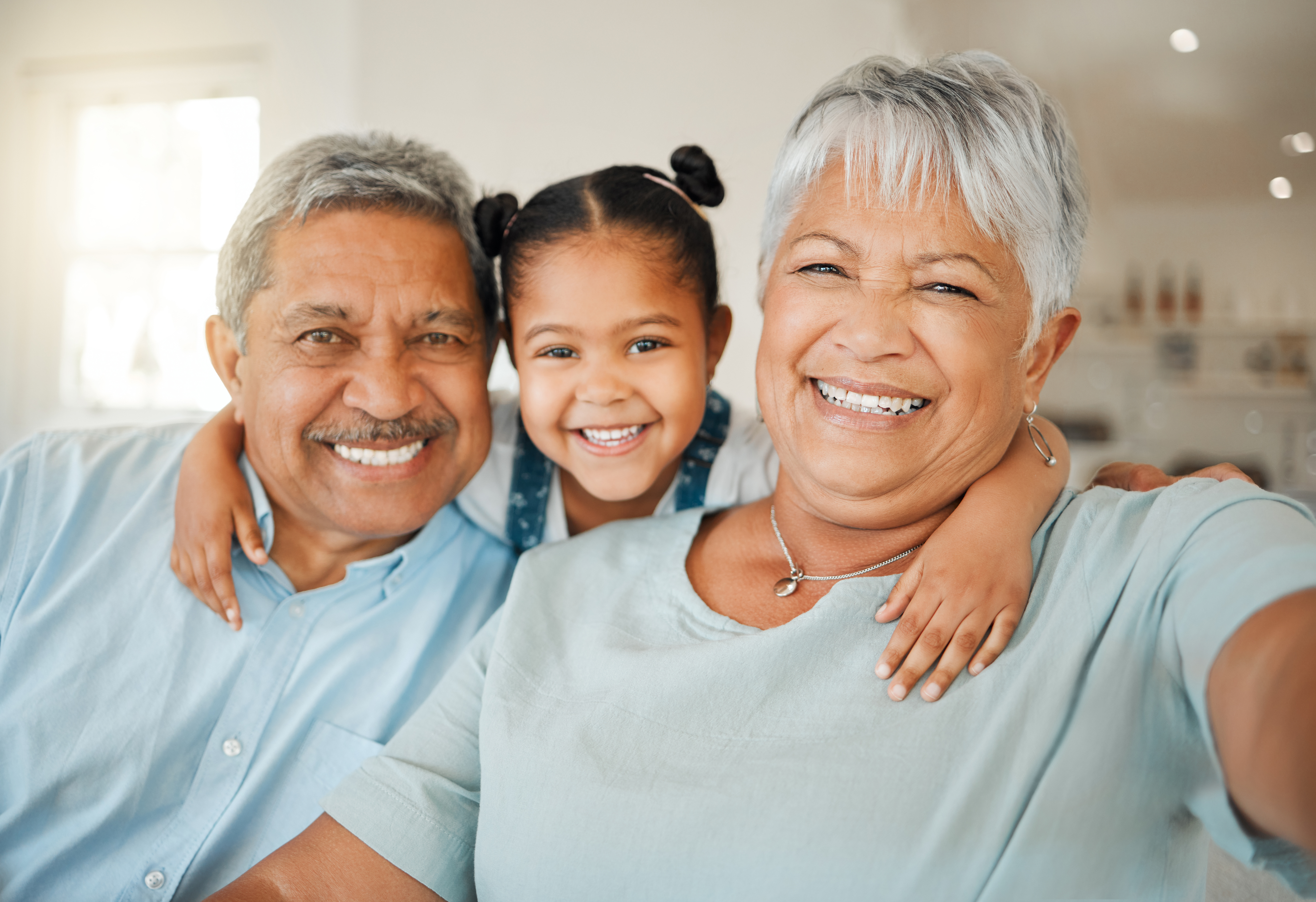 Family smiling together